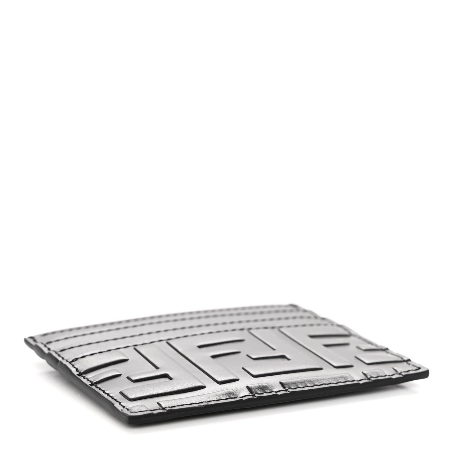 Vitello Grace FF Embossed Card Holder Black