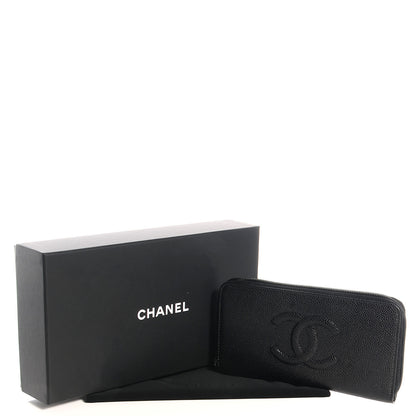 Chanel Caviar CC Large Gusset Zip Around Wallet Black 5 of 9