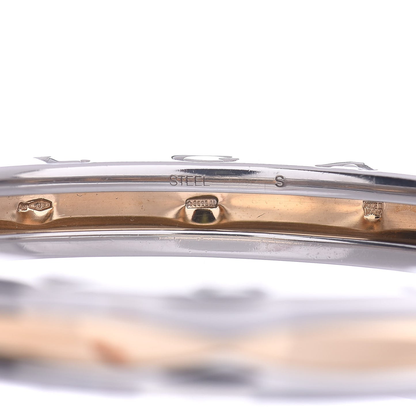 18K Yellow Gold Stainless Steel B.Zero1 Bangle Bracelet S