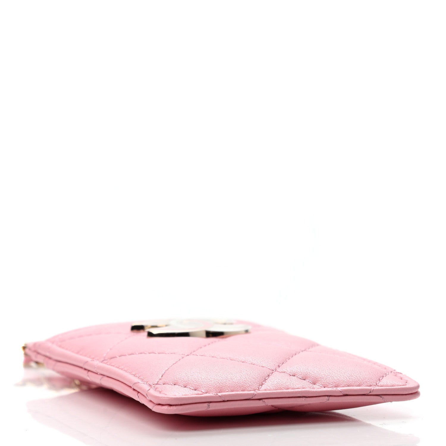 Chanel Lambskin Quilted Chanel Card Holder On Chain Pink 4 of 8