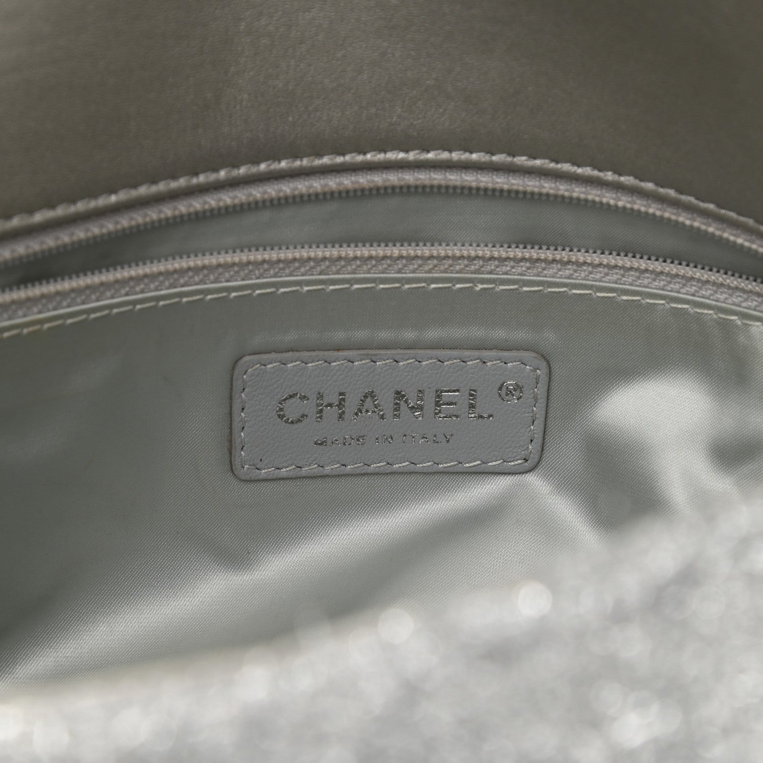 Chanel Lurex Knit Large Pluto Glitter Flap Silver 6 of 8