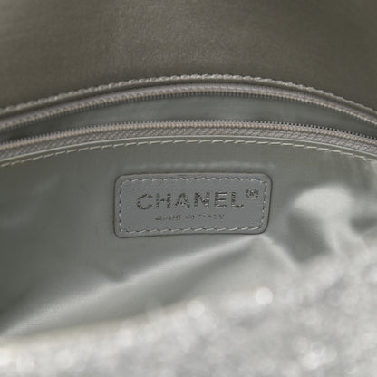 Chanel Lurex Knit Large Pluto Glitter Flap Silver 6 of 8