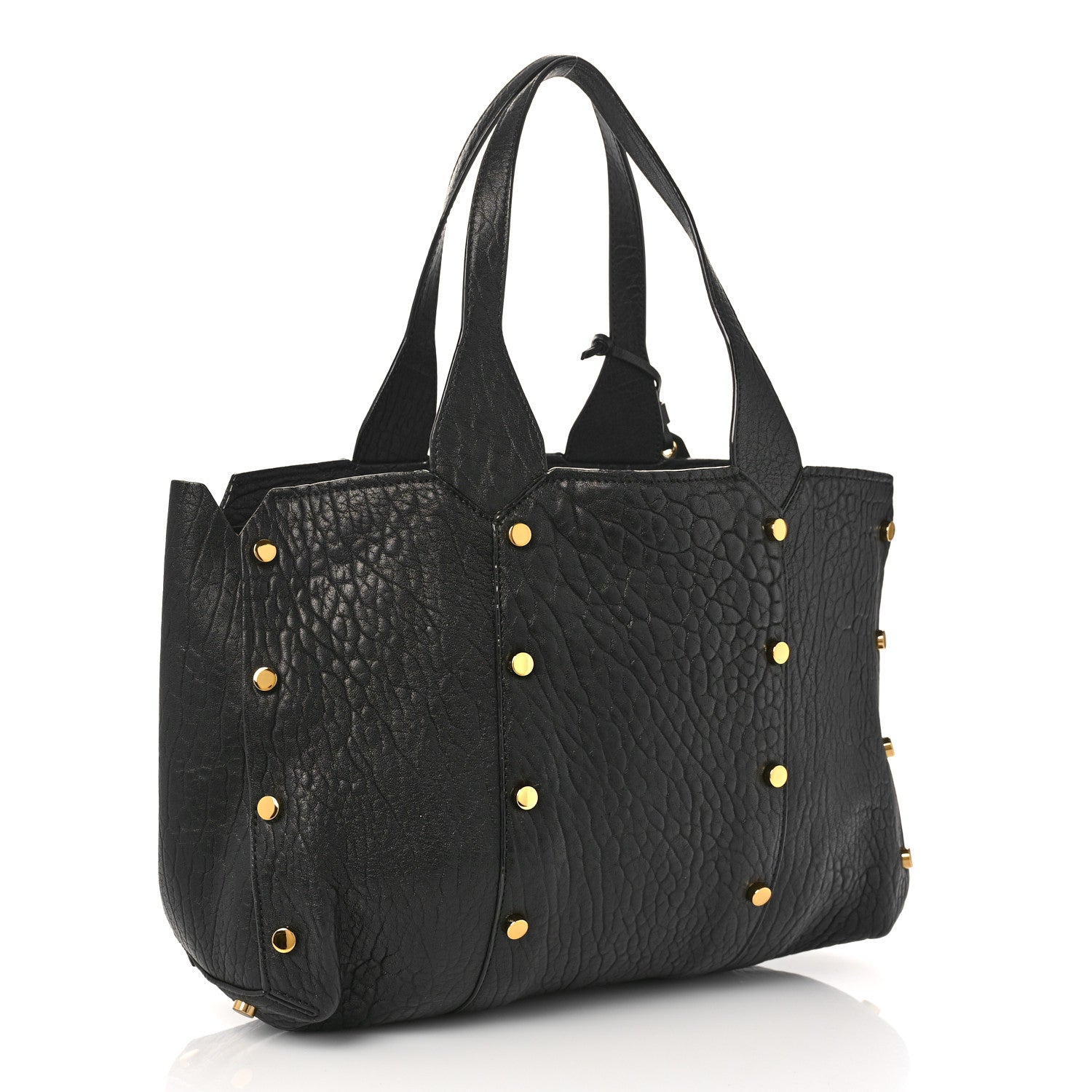 Jimmy Choo Grained Calfskin Studded Lockett Shopper Tote Black 3 of 9