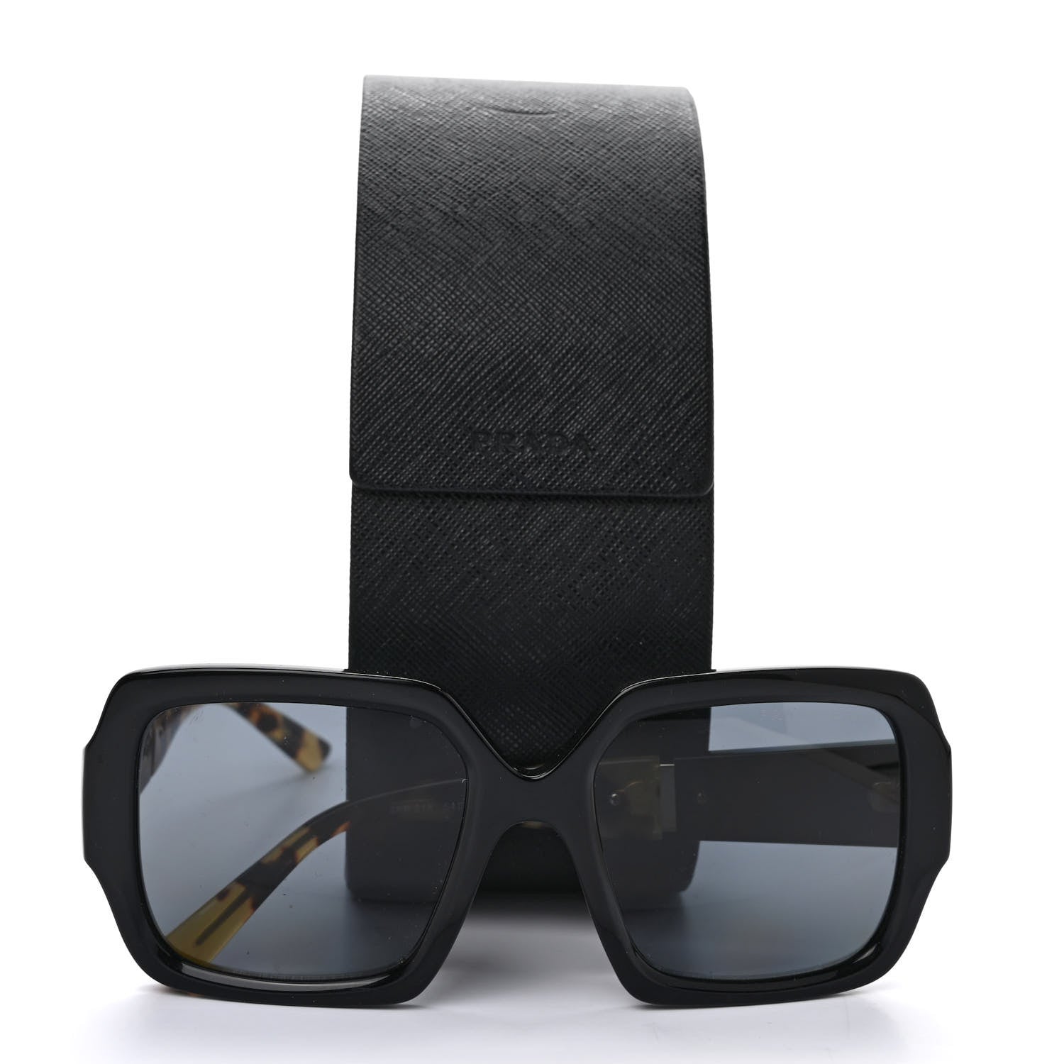 Prada Oversized Monochrome Sunglasses SPR 21X Black Tortoise 8 of 8