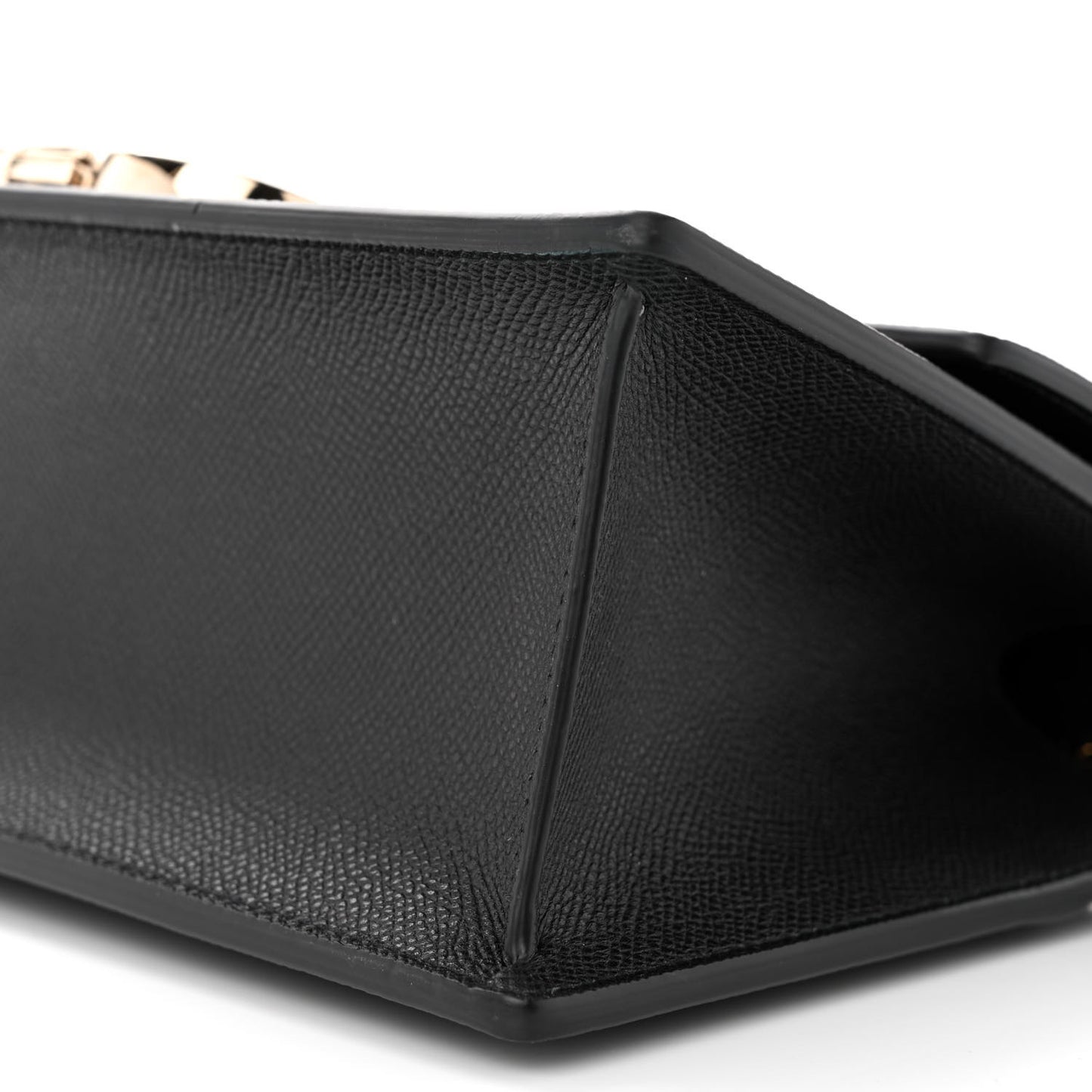 Grained Calfskin Embossed 30 Montaigne Chain Flap Bag Black