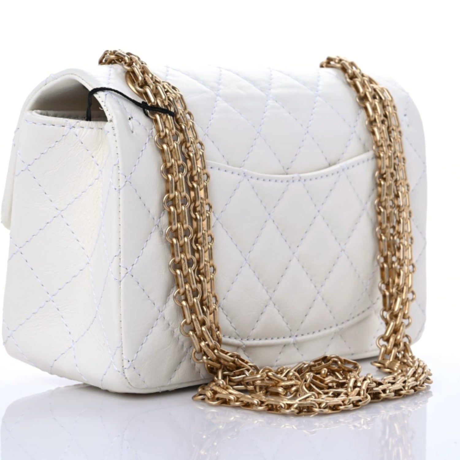 Chanel Aged Calfskin Quilted 2.55 Reissue Mini Flap White 3 of 12