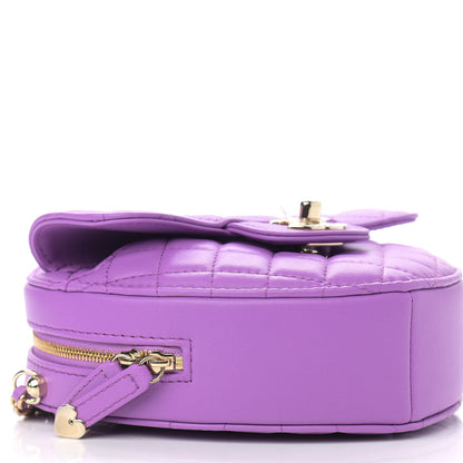 Chanel Lambskin Quilted CC In Love Heart Bag Purple 9 of 11