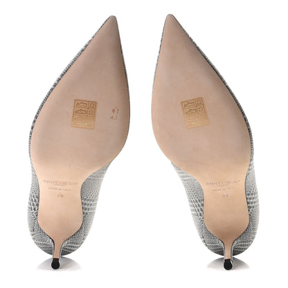 Jimmy Choo Metallic Fabric Plaid Love Prince Of Stars 85 Pump 38 Silver 7 of 11