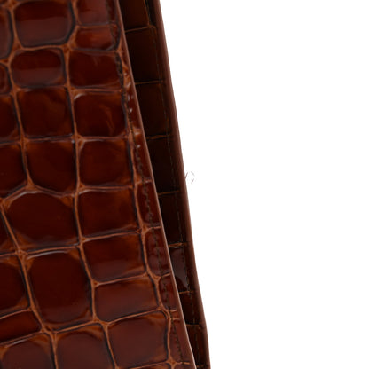 Christian Louboutin Patent Calfskin Crocodile Embossed Le 54 Tote Acajou 11 of 12