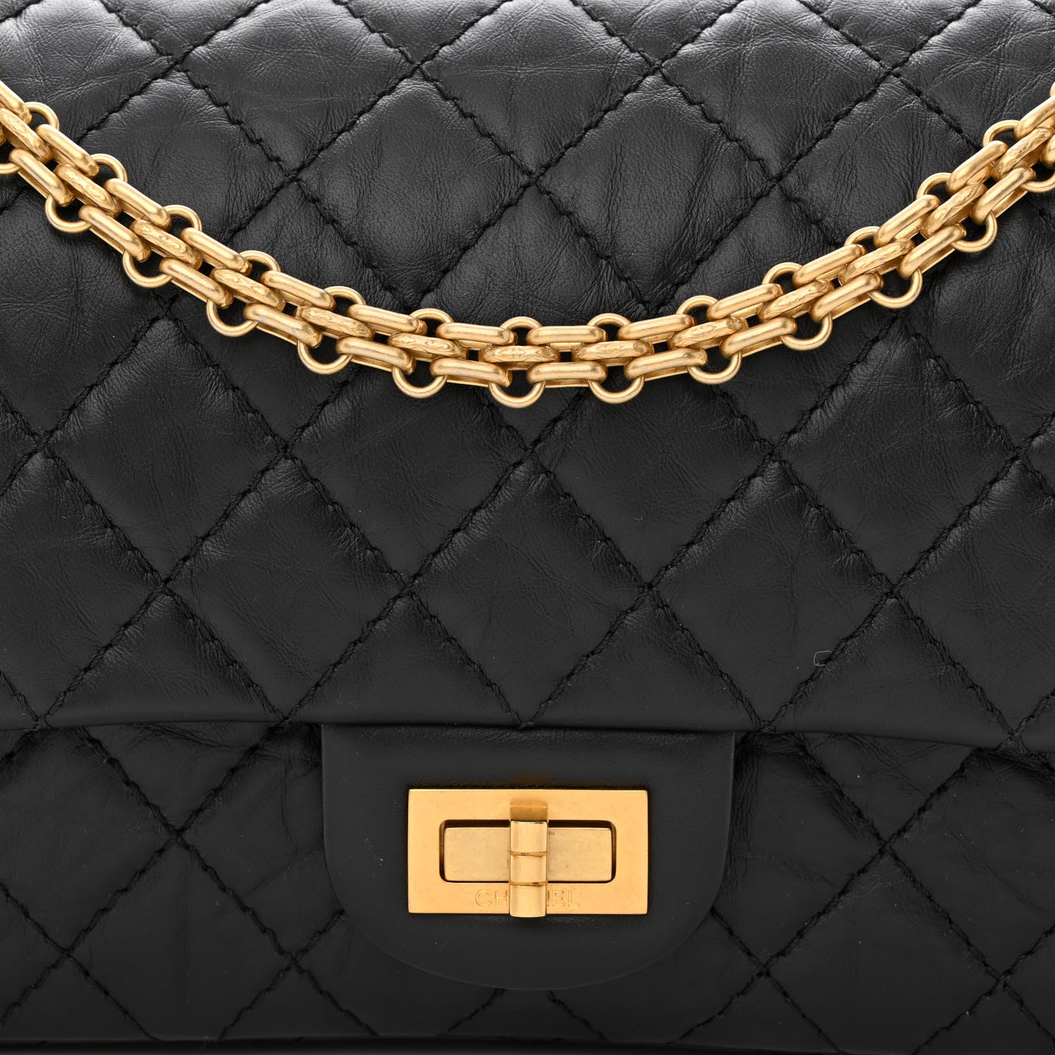 Chanel Aged Calfskin Quilted 2.55 Reissue 225 Flap Black 8 of 11