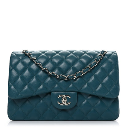 Chanel Caviar Quilted Jumbo Double Flap Dark Turquoise 1 of 8