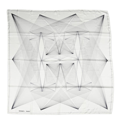 Hermes Silk Hiver H En Fil Scarf 140 White Anthracite 1 of 5