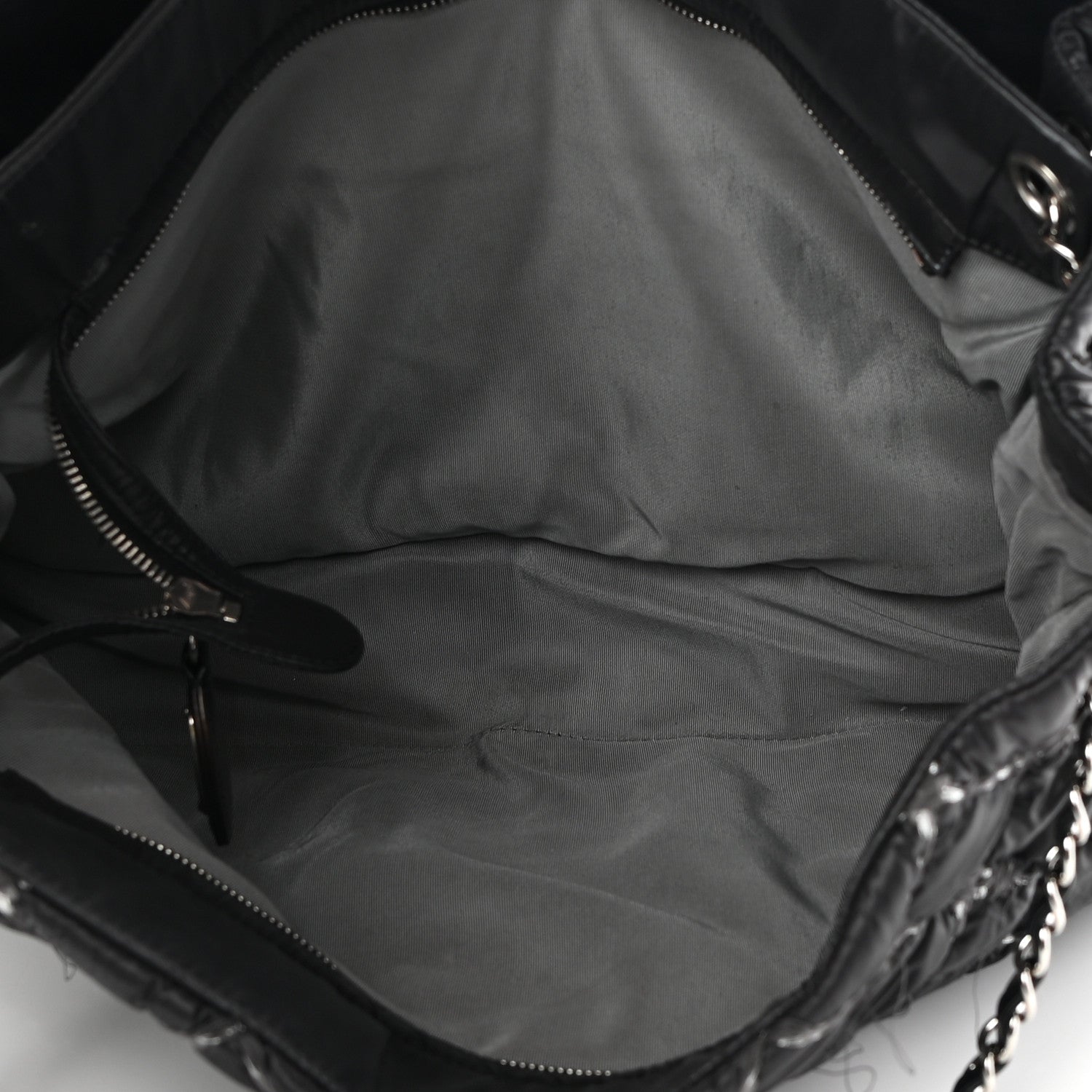 Chanel Nylon Quilted Tweed Stitch Bubble Tote Black 6 of 14