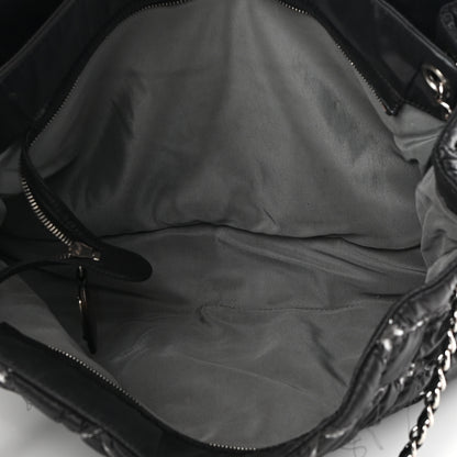 Chanel Nylon Quilted Tweed Stitch Bubble Tote Black 6 of 14