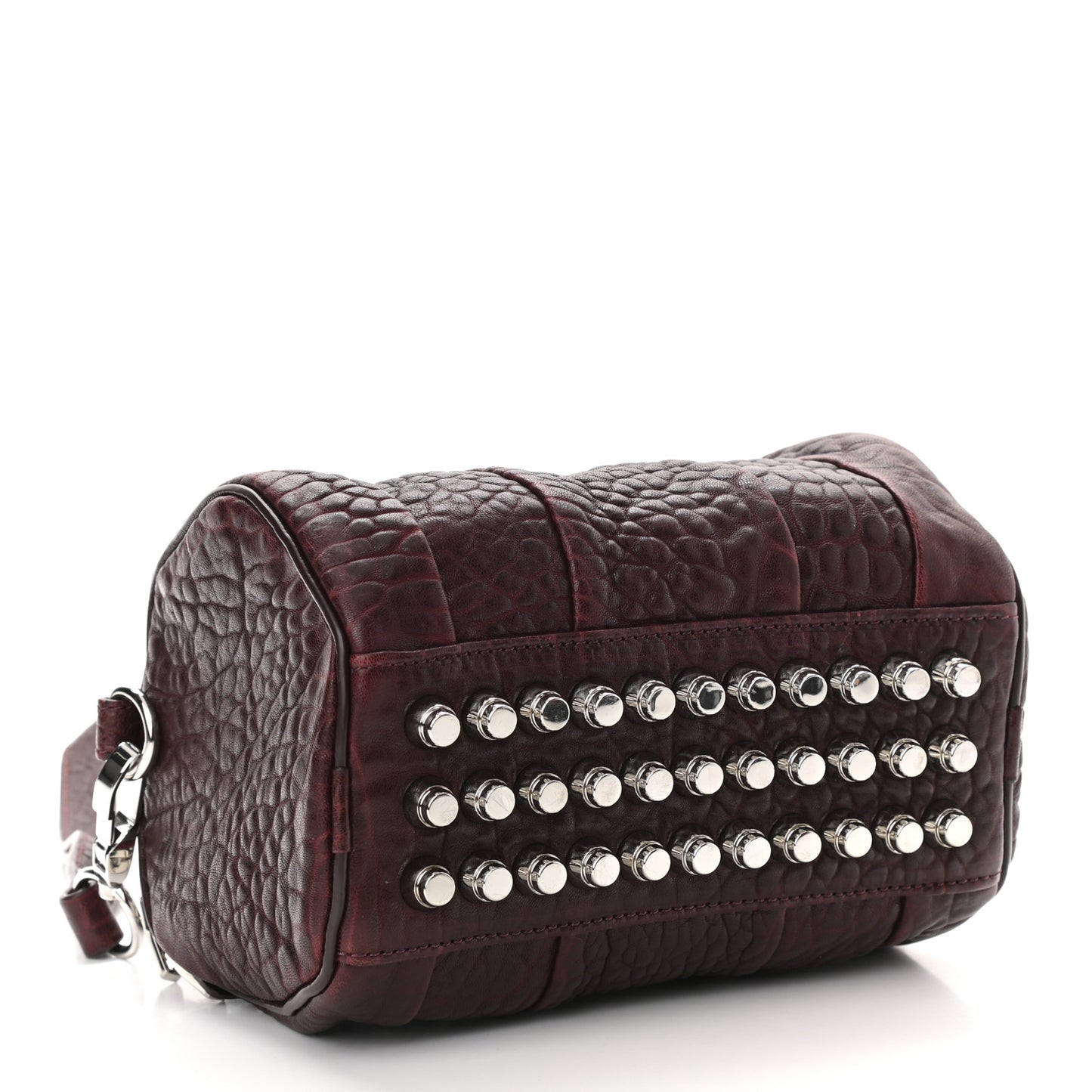 Pebbled Lambskin Mini Rockie Beet Rhodium Hardware