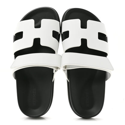 Hermes Calfskin Womens Chypre Sandals 36.5 White 2 of 10
