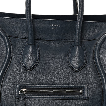 Celine Drummed Calfskin Mini Luggage Slate 7 of 9