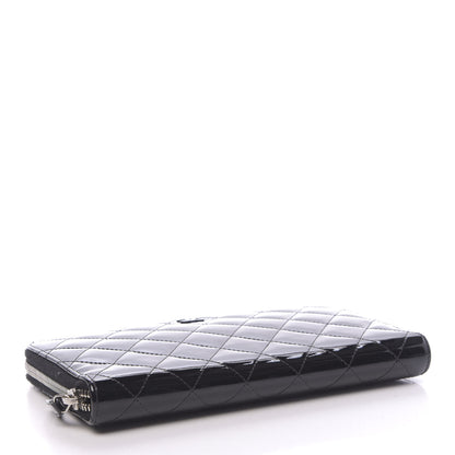 Chanel Patent Quilted Large Zip Around Organizer Wallet So Black 4 of 10