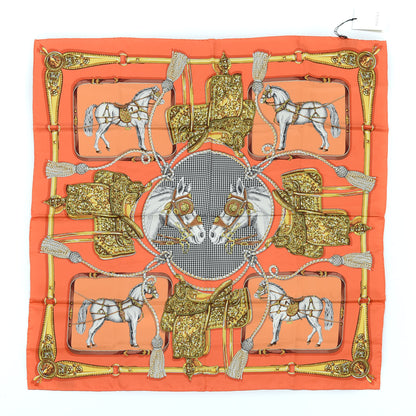Gucci Silk Horses and Tassels Print Scarf Orange 1 of 3