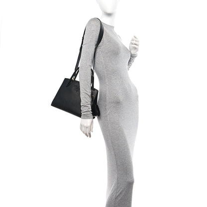 Prada Saffiano Cuir Calfskin Small Monochrome Top Handle Tote Black 2 of 11