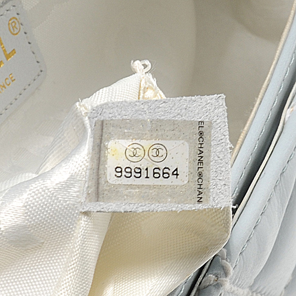 Chanel Leather Quilted Surpique Flap Light Blue 4 of 8