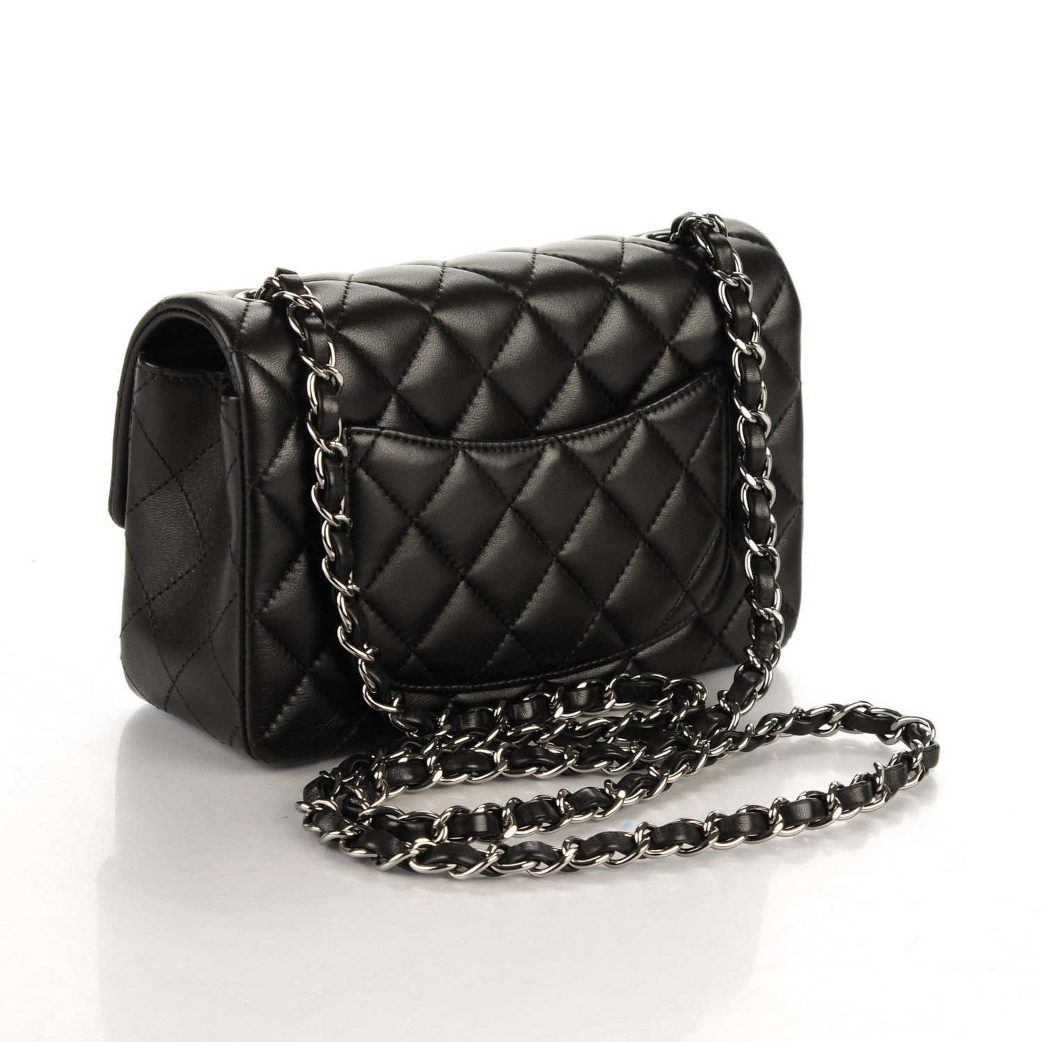 Chanel Lambskin Quilted Mini Rectangular Flap Black 3 of 7