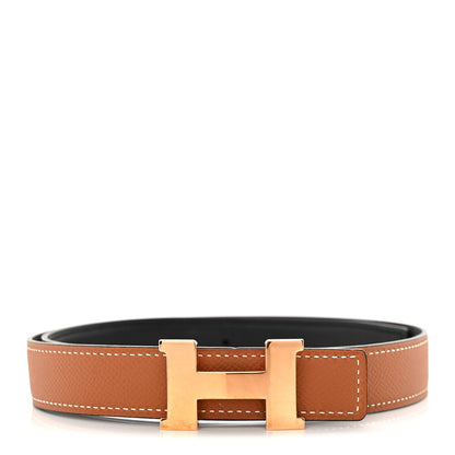 Hermes Swift Epsom 24mm Mini H Belt 70 28 Black Gold 1 of 6