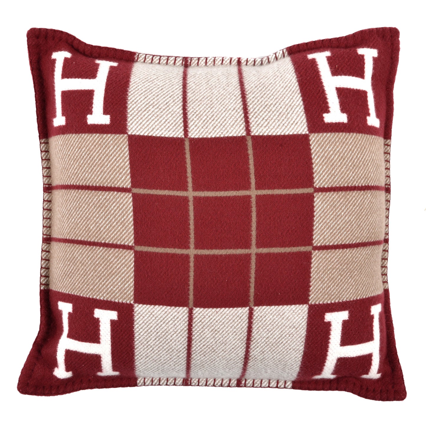 Wool Cashmere Avalon III Pillow PM Ecru Rouge