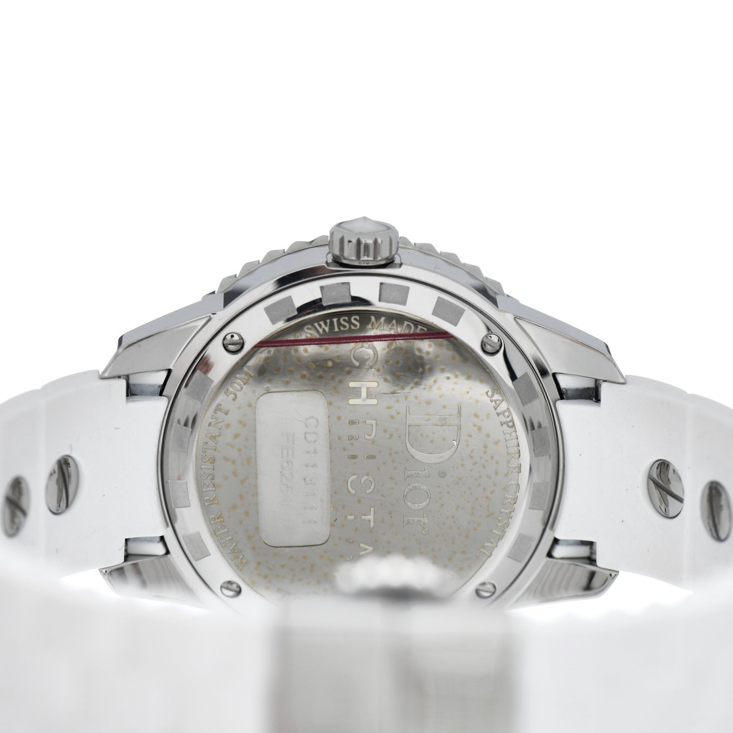 Stainless Steel Rubber 33mm Christal Quartz Watch White