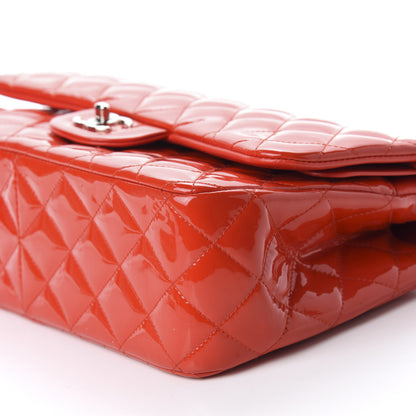 Chanel Patent Quilted Jumbo Double Flap Red 7 of 10