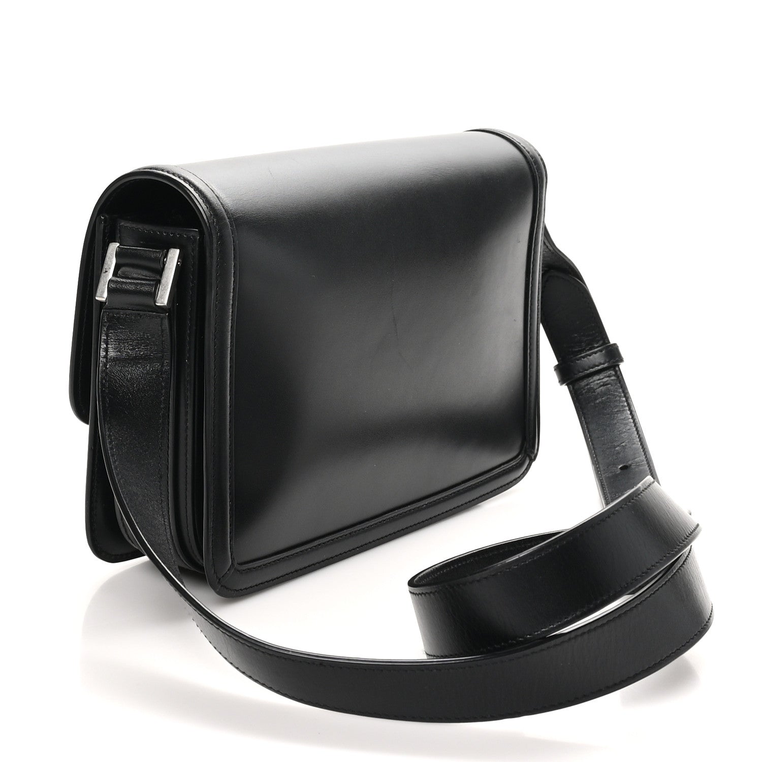 Saint Laurent Box Calfskin Monogram Medium Solferino Satchel Black 3 of 10