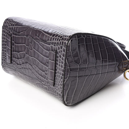 Givenchy Calfskin Crocodile Embossed Small Antigona Storm Grey 8 of 9