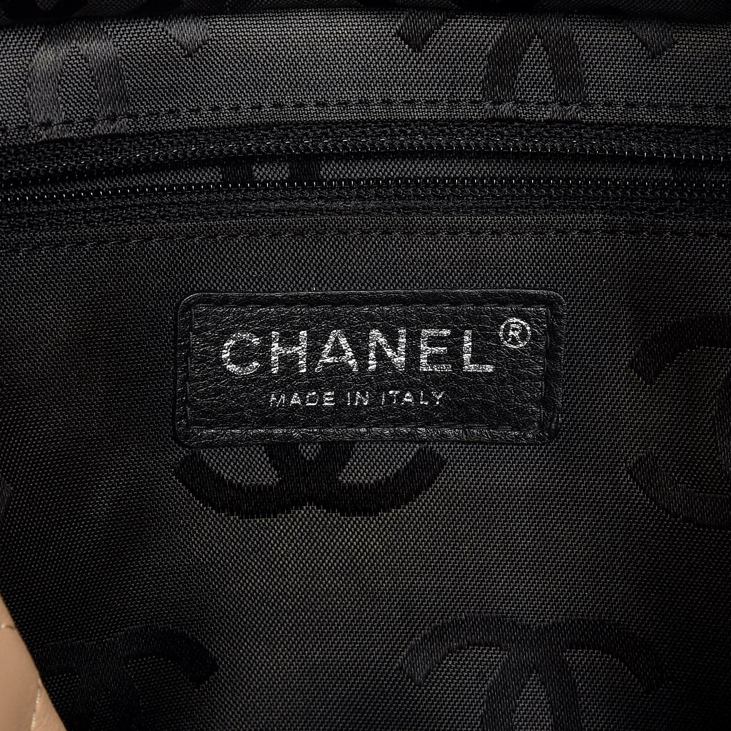 Chanel Calfskin Quilted Large Cambon Tote Beige Black 6 of 13