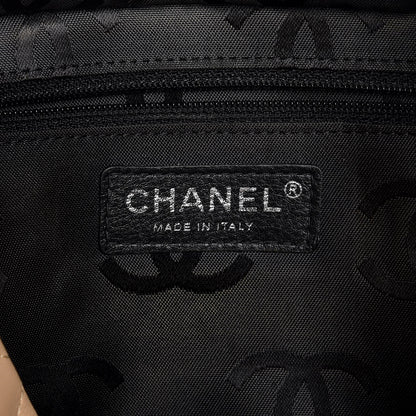 Chanel Calfskin Quilted Large Cambon Tote Beige Black 6 of 13