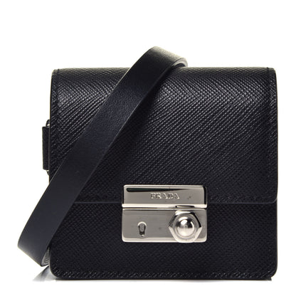 Prada Saffiano Lux Sound Crossbody Bag Black 1 of 10