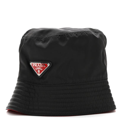 Prada Nylon Bucket Hat S Black Rosso 1 of 8
