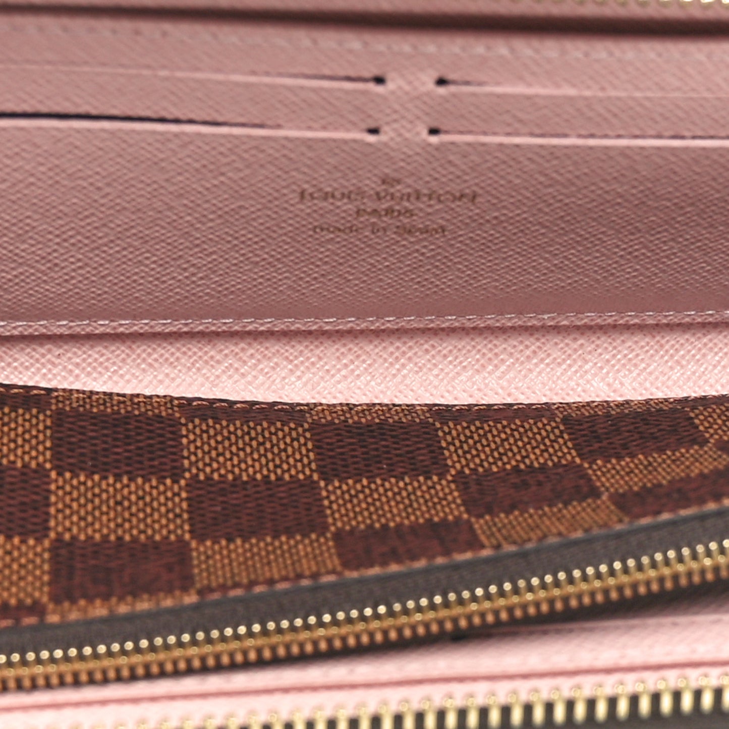 Damier Ebene Clemence Wallet Rose Ballerine