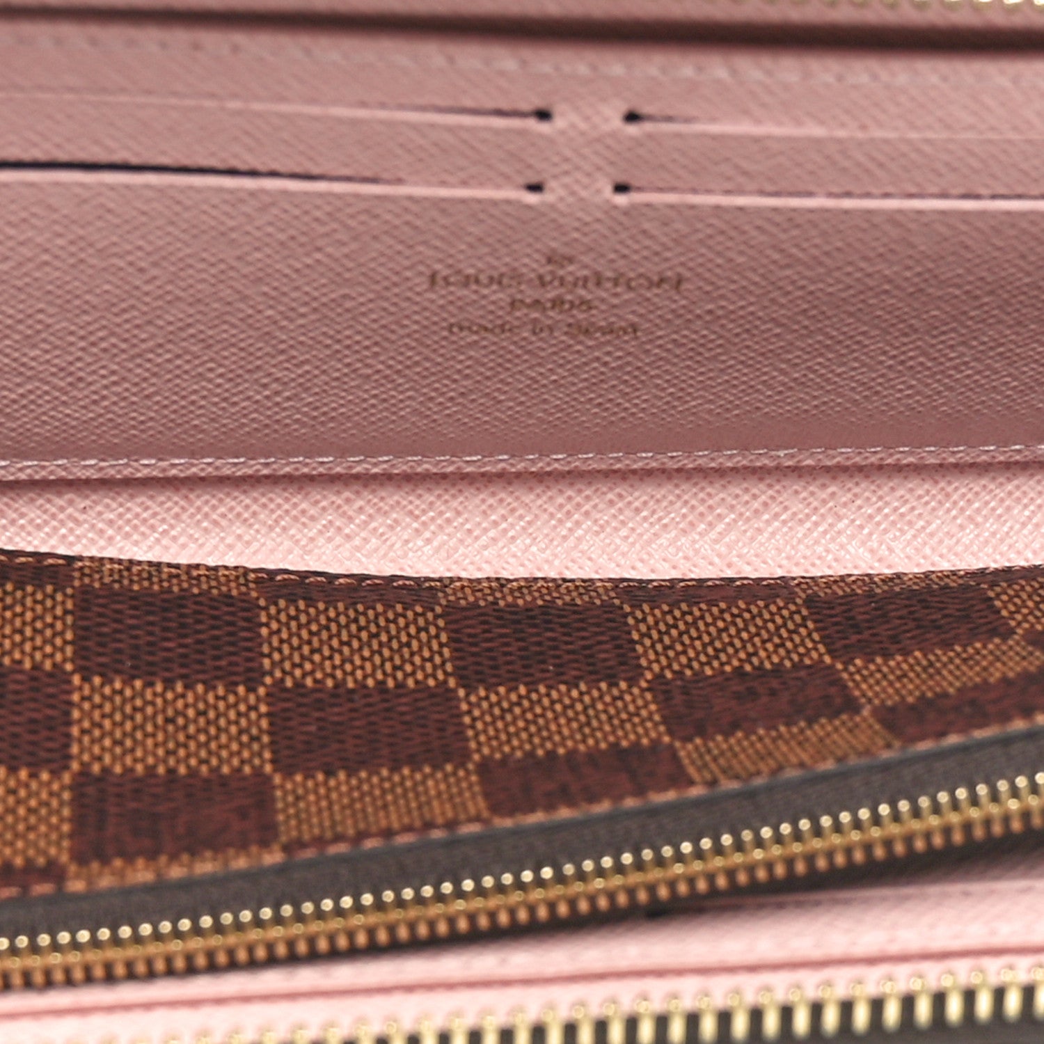 Louis Vuitton Damier Ebene Clemence Wallet Rose Ballerine 5 of 10
