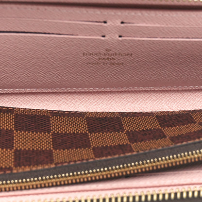 Louis Vuitton Damier Ebene Clemence Wallet Rose Ballerine 5 of 10