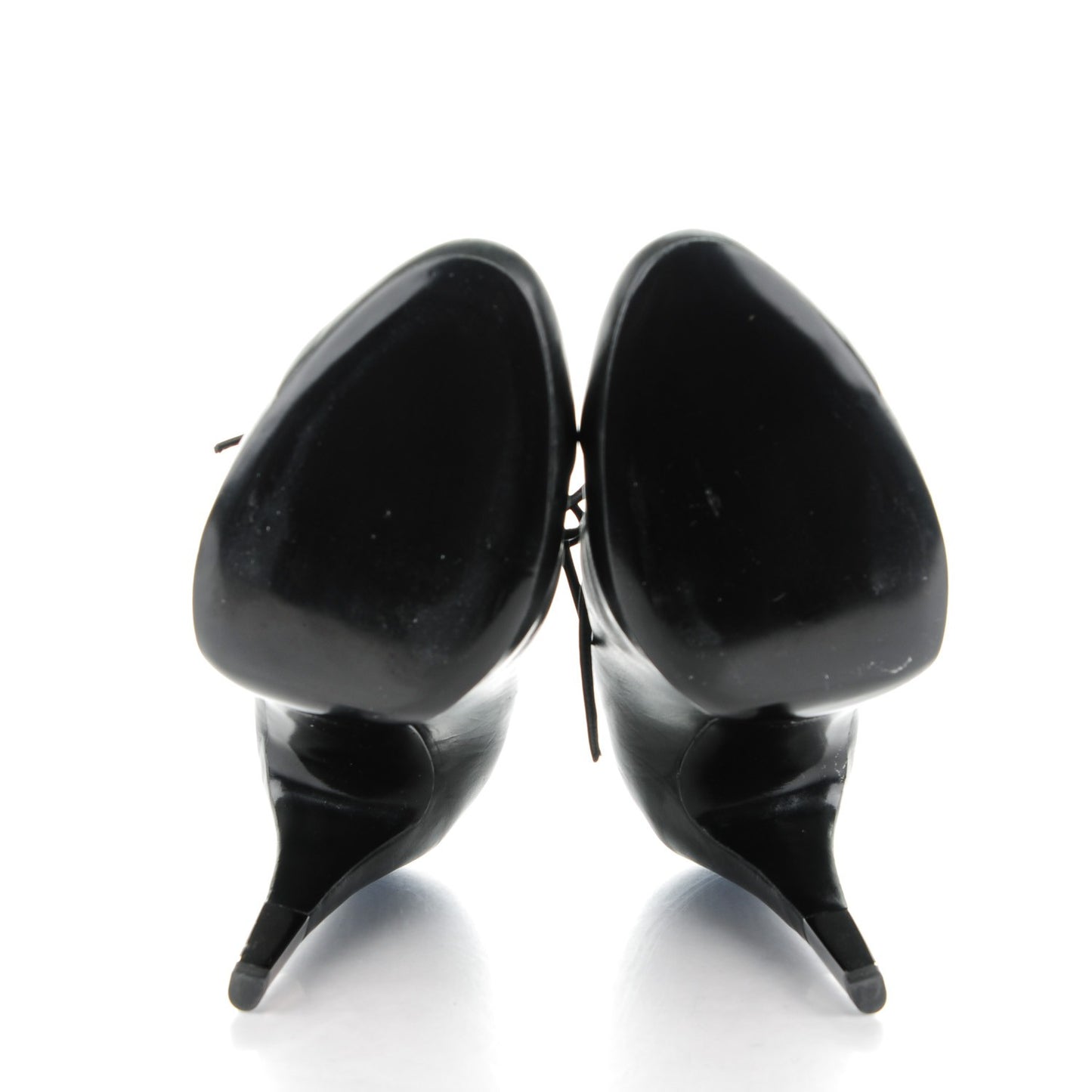 Lambskin Lacets Cap Toe Booties 40.5 Black