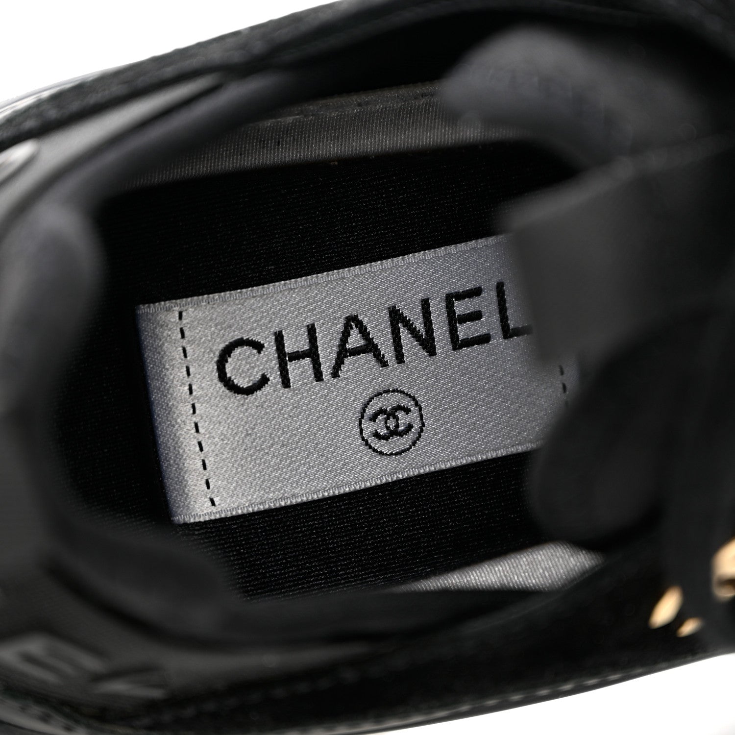 Chanel Fabric Calfskin Suede CC Sneakers 37.5 Black 7 of 16