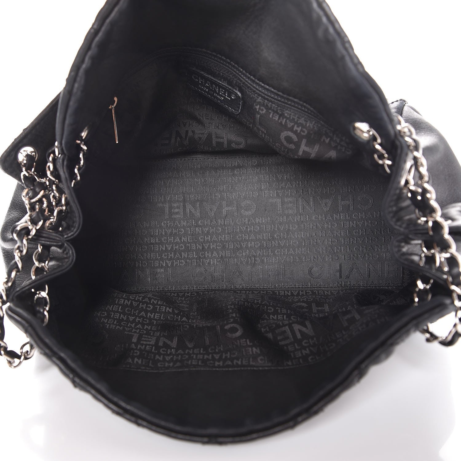 Chanel Lambskin Stitched Accordion Tote Black 5 of 10