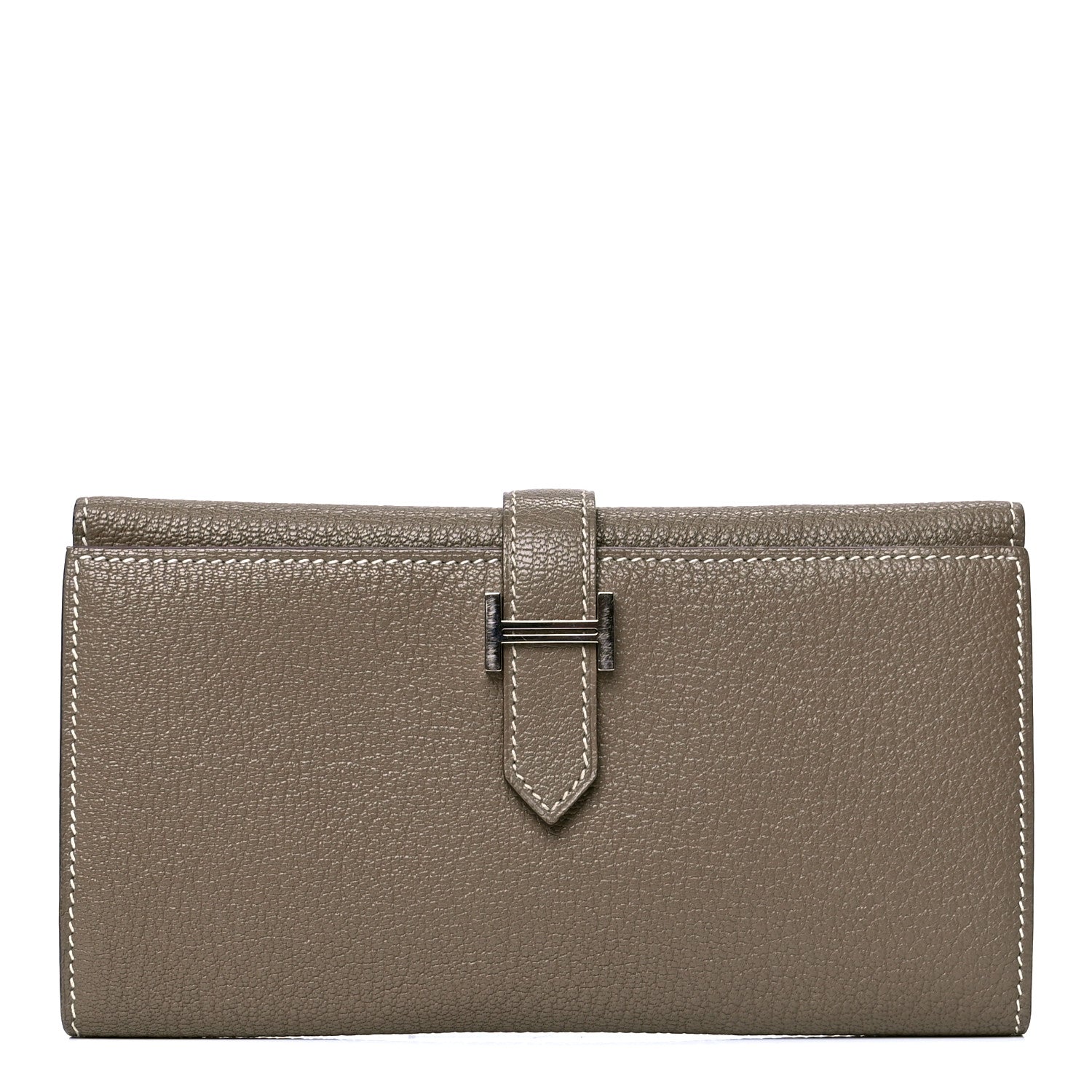 Hermes Chevre Mysore Tri-Fold Bearn Wallet Etoupe 1 of 5
