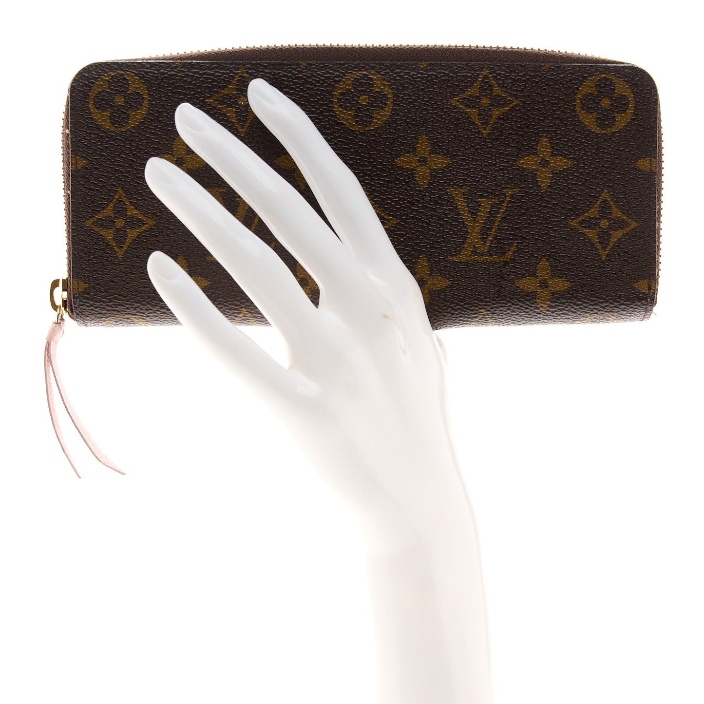Monogram Clemence Wallet Rose Ballerine