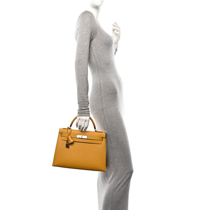 Hermes Epsom Kelly Sellier 32 Jaune Ambre 2 of 9