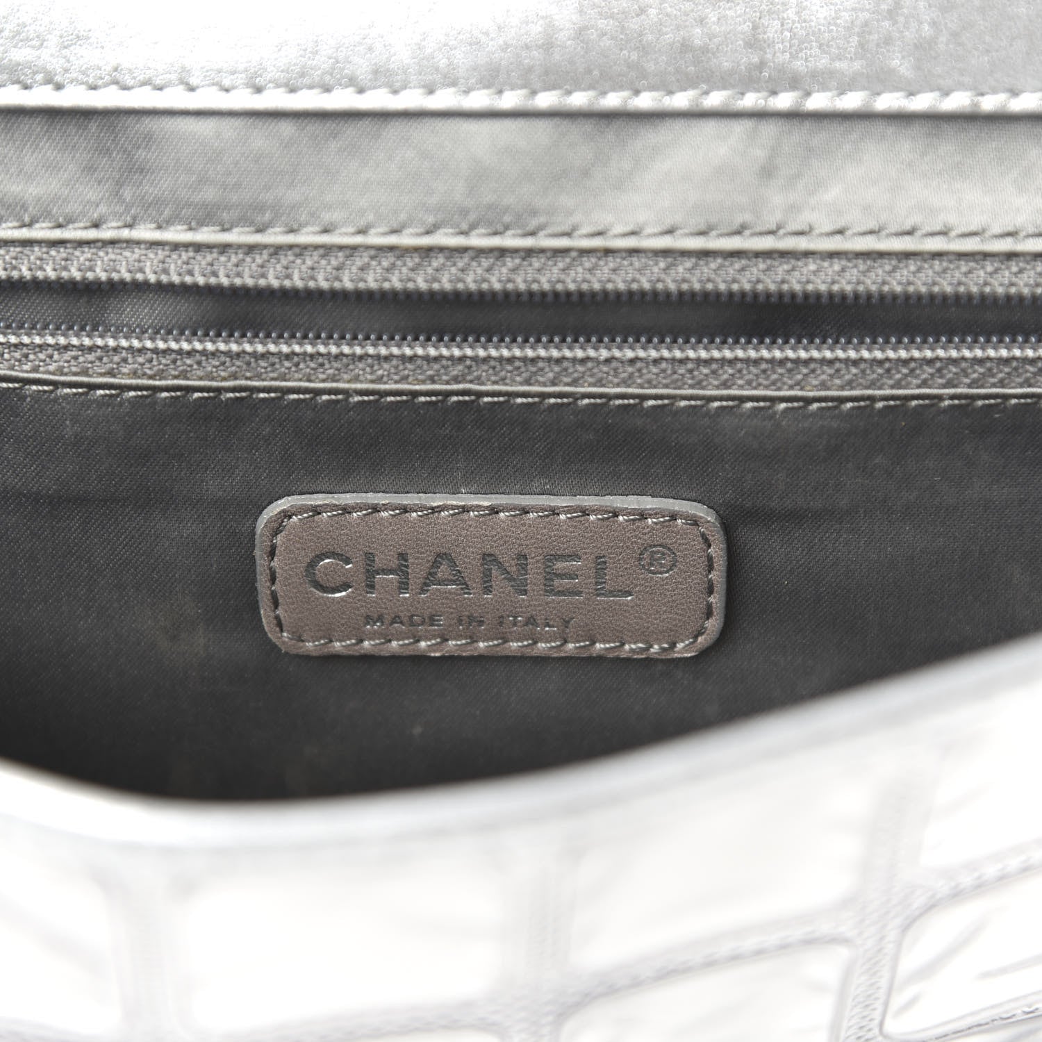 Chanel Vinyl Large Ice Cube Flap Silver 9 of 11