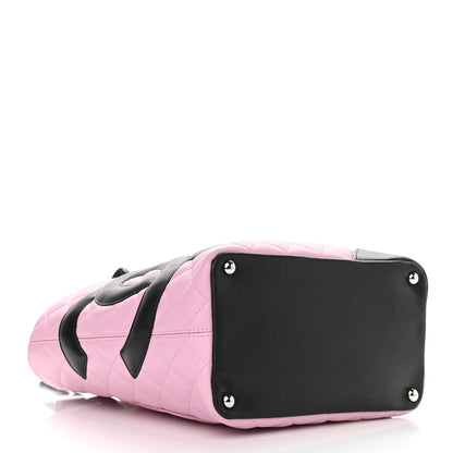 Chanel Calfskin Quilted Medium Cambon Tote Pink Black 4 of 9