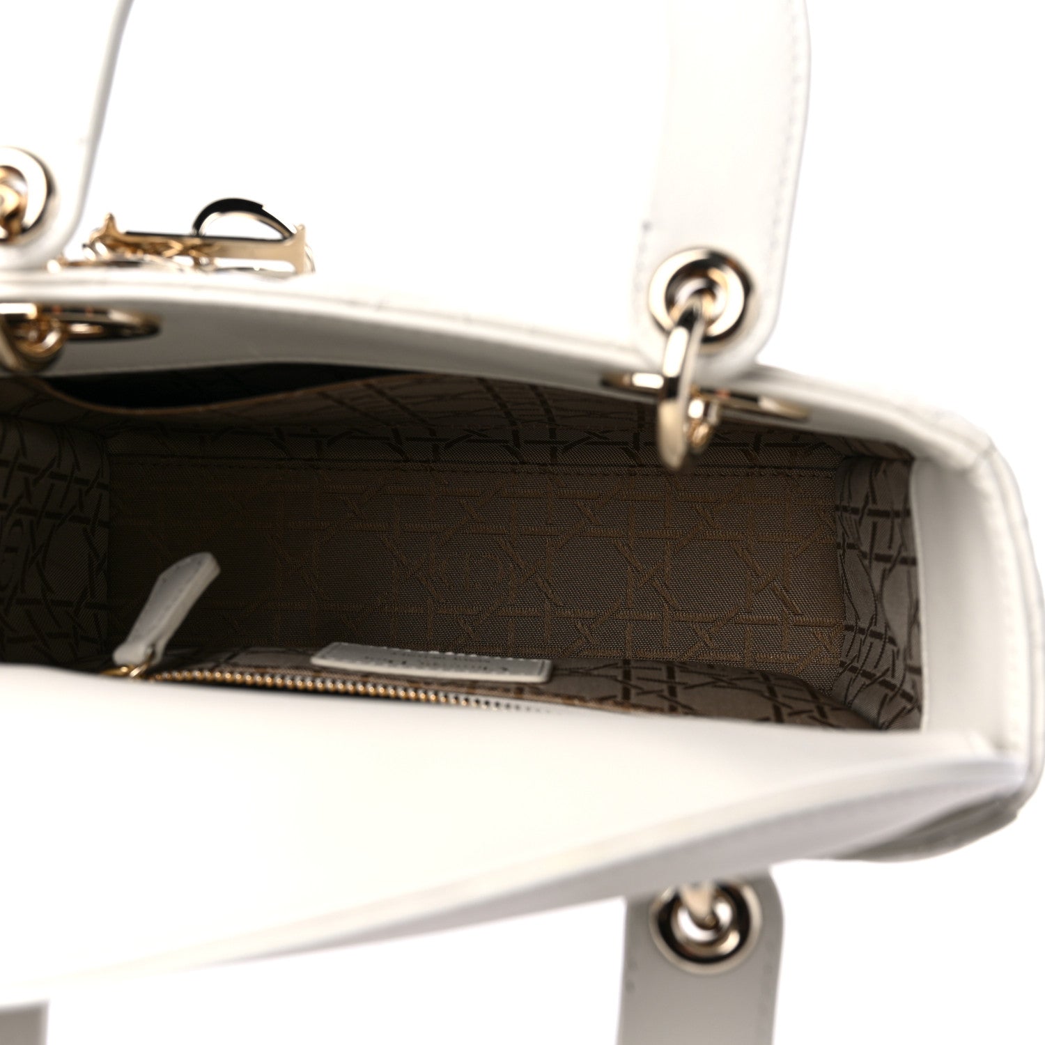 Christian Dior Lambskin Cannage Small My ABCDior Lady Dior White 5 of 9