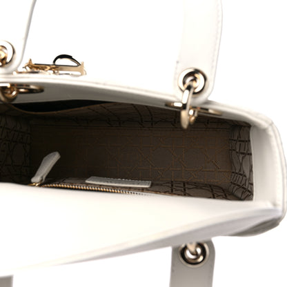 Christian Dior Lambskin Cannage Small My ABCDior Lady Dior White 5 of 9