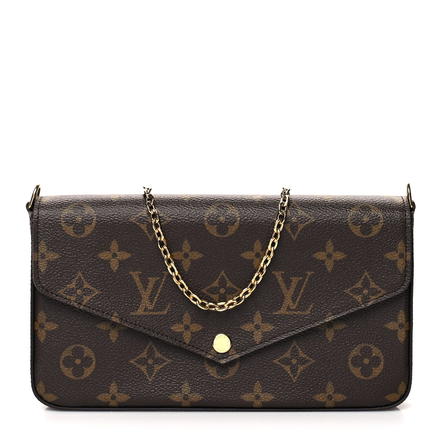 Monogram Pochette Felicie Chain Wallet Fuchsia